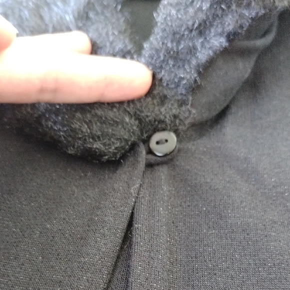 Indication Black Faux Fur Coatwith Matching Pant - Picture 7 of 17